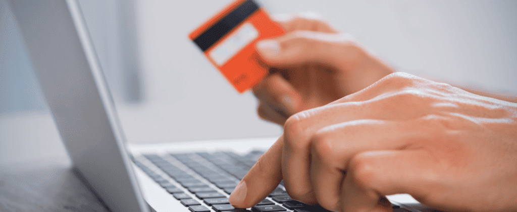 contactless payment online credit card by laptop
