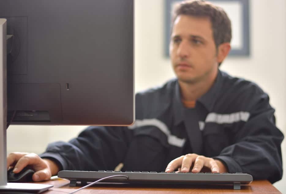 Person working at desk