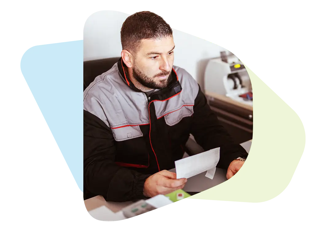 spot photo illustration of a field service professional working at his desk