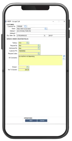 screenshot of ECI Davisware software