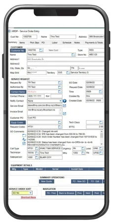 screenshot of ECI Davisware software